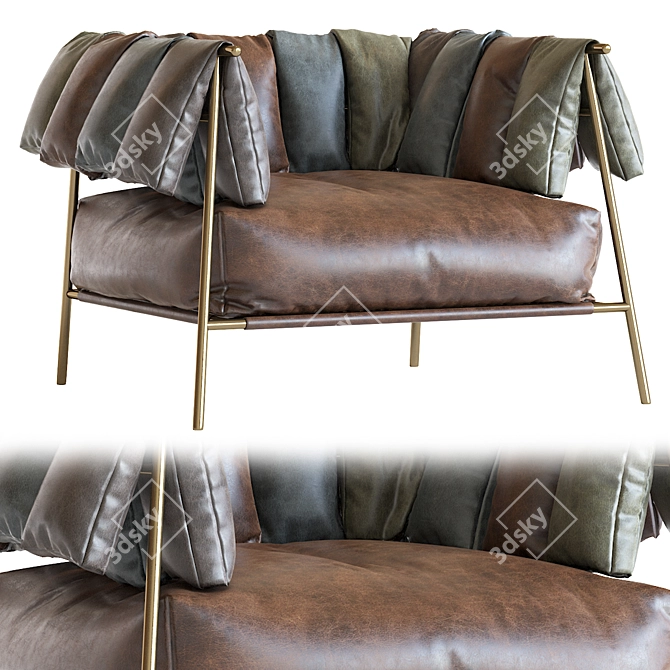 Contemporary Italian Armchair: Tirella by Bonaldo 3D model image 5