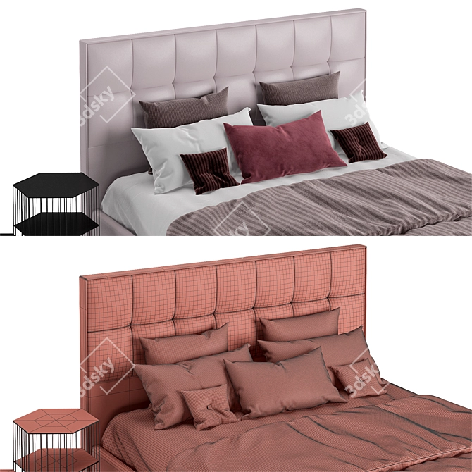 Luxurious Askona Arcadia Bed 3D model image 4