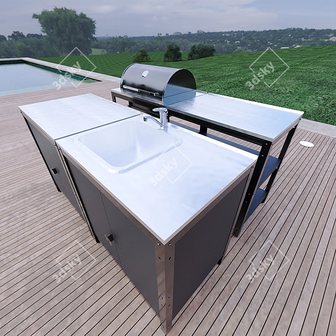 IKEA GRILLSKÄR GRILLSKER: Outdoor Grill and Prep Station 3D model image 3