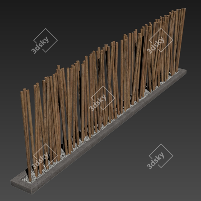 Smoothed Partition Branch Pebble Sculpture 3D model image 6