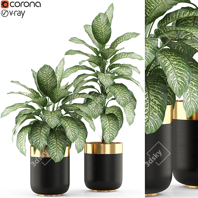 Botanical Bliss: Versatile Plants Collection 3D model image 1
