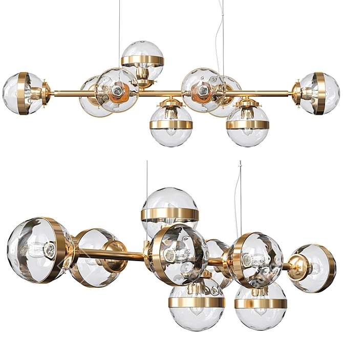 Elegant Greyson Chandelier: Illuminate with 9 Lamps 3D model image 1