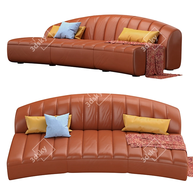 Elegant Parenthesis Sofa: Quinti Parentesi 3D model image 1