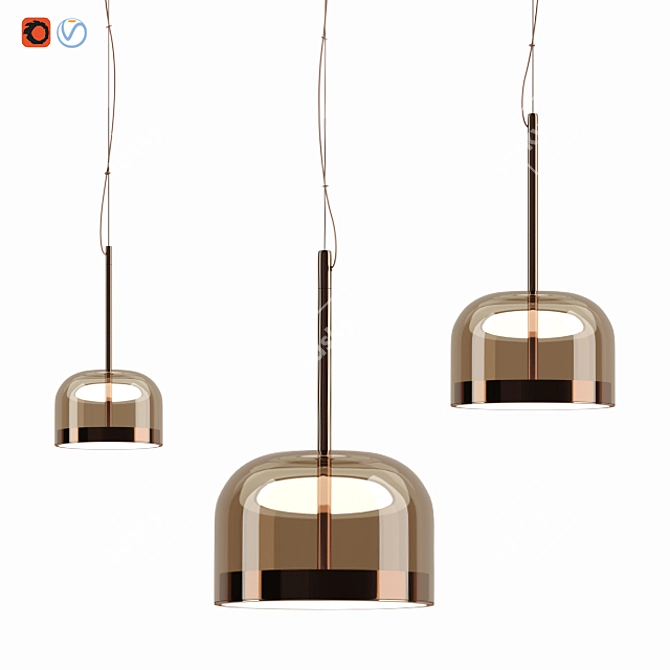 Modern Copper Equatore Pendant Light 3D model image 1