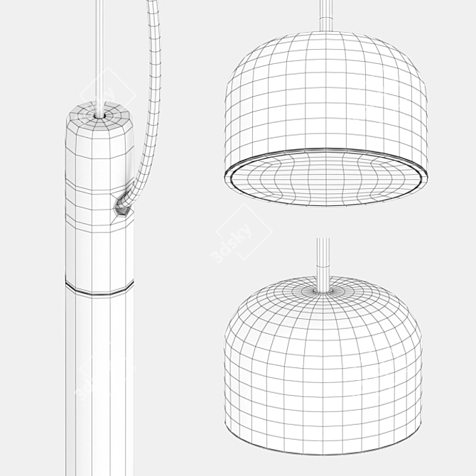 Modern Copper Equatore Pendant Light 3D model image 2