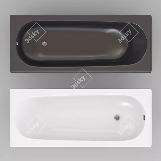 Ultimate Steel Bathtub: BLB Universal B 3D model image 1