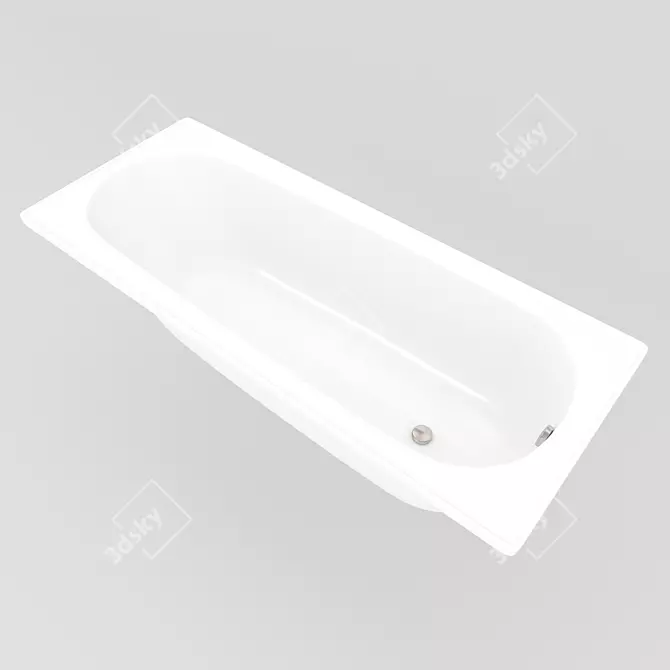 Ultimate Steel Bathtub: BLB Universal B 3D model image 3