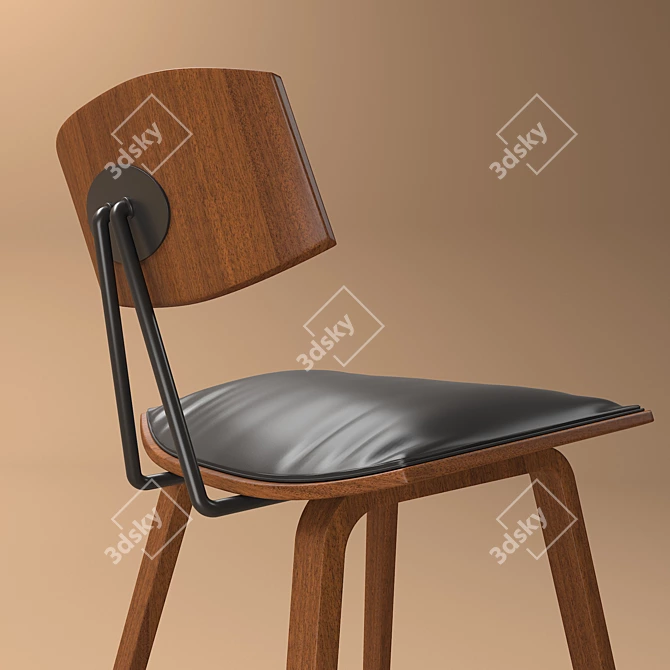 Sleek Bar Chair  Modern Design 3D model image 2