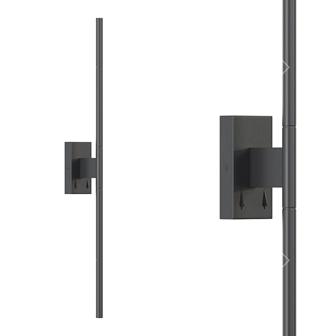 Sleek Black LED Wall Lamp 3D model image 1