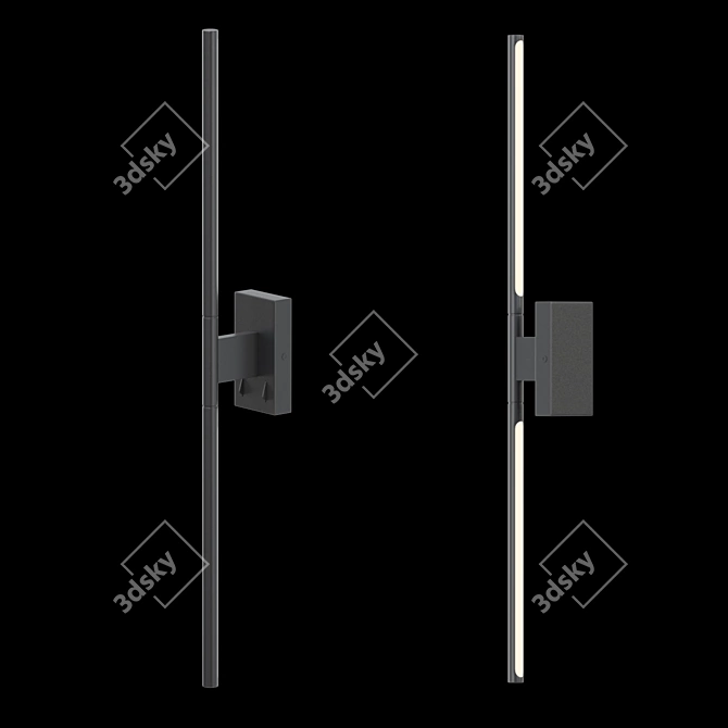 Sleek Black LED Wall Lamp 3D model image 2