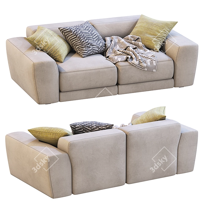 Luxury Pasha Sofa: Chic and Elegant 3D model image 1