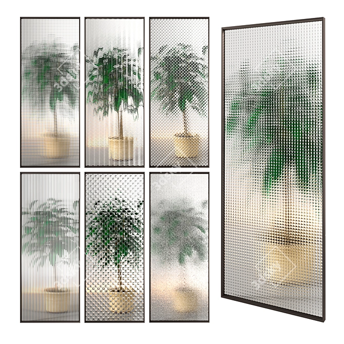 Adjustable Glass Partition with Multiple Glass Options 3D model image 1