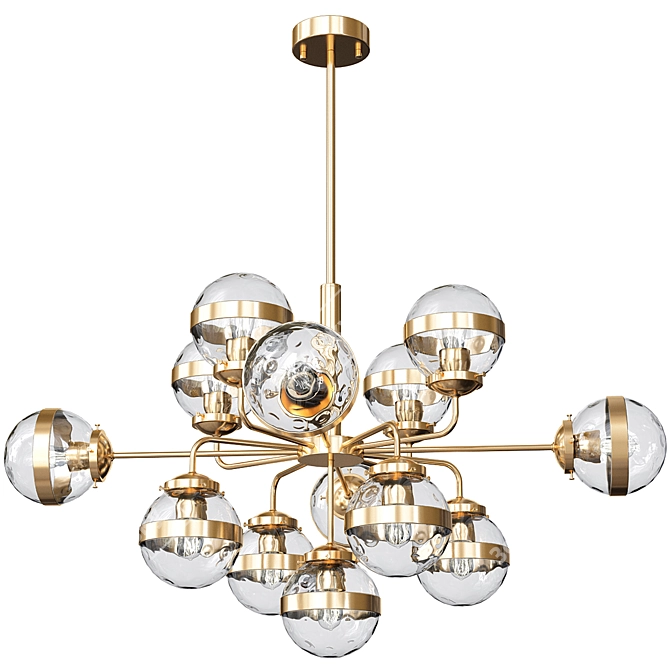 Elegant Greyson Chandelier with 13 Lamps 3D model image 1