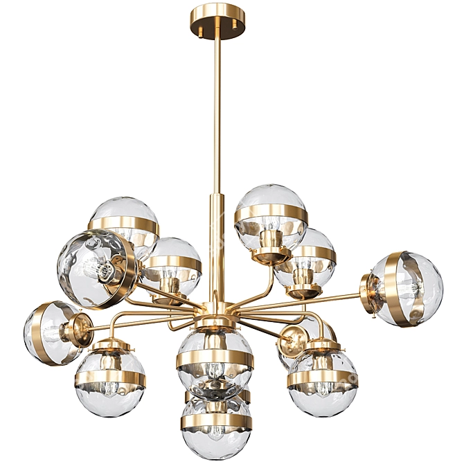 Elegant Greyson Chandelier with 13 Lamps 3D model image 2
