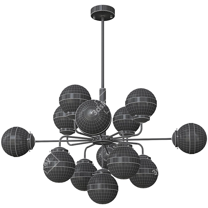 Elegant Greyson Chandelier with 13 Lamps 3D model image 3