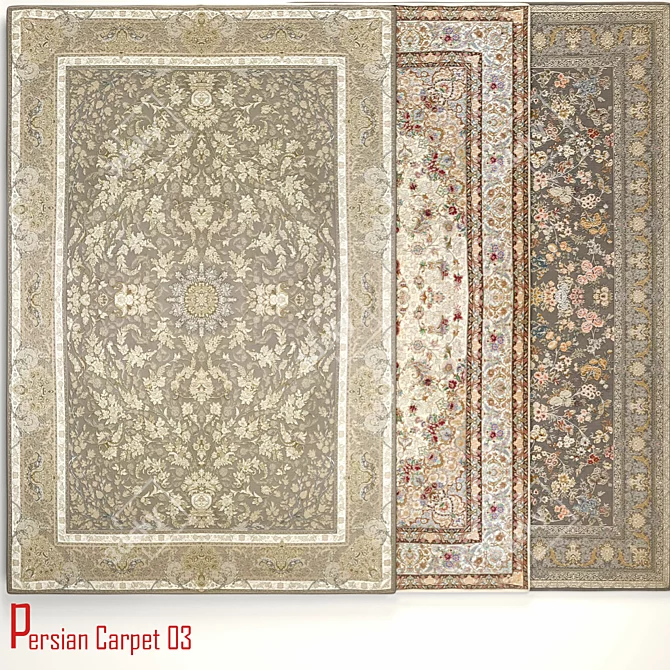 Exquisite Persian Carpet 03 3D model image 1