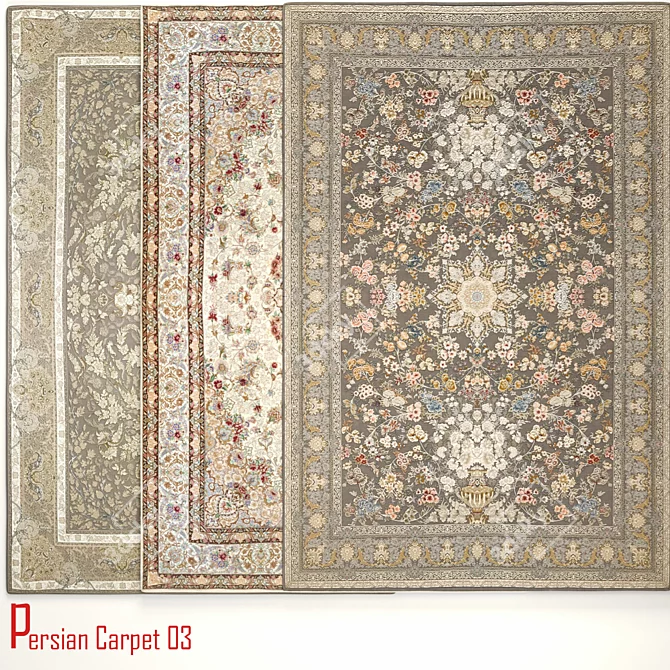 Exquisite Persian Carpet 03 3D model image 3