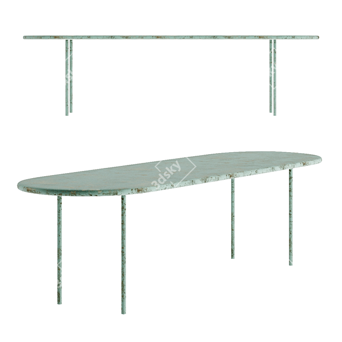 Elegant V4 Brass Coffee Table 3D model image 1