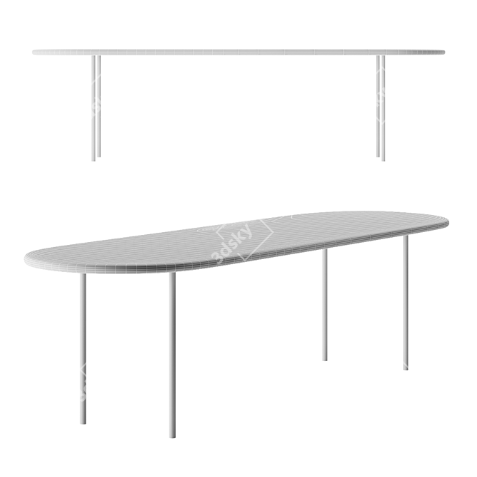 Elegant V4 Brass Coffee Table 3D model image 3