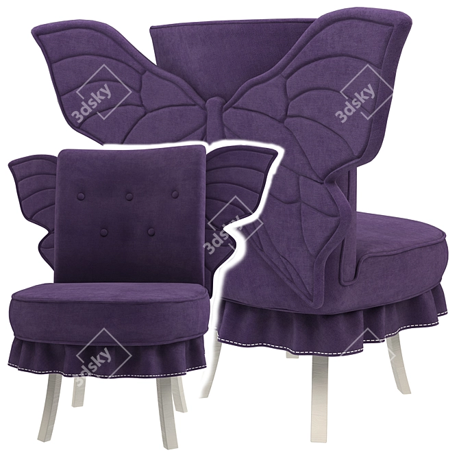 Elegant Foldable Butterfly Chair 3D model image 3