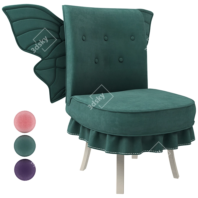Elegant Foldable Butterfly Chair 3D model image 5