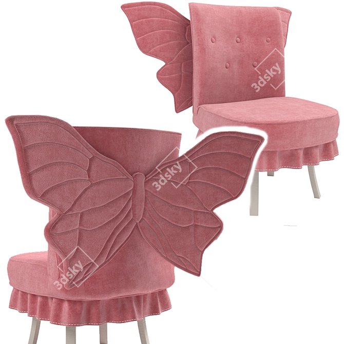 Elegant Foldable Butterfly Chair 3D model image 7