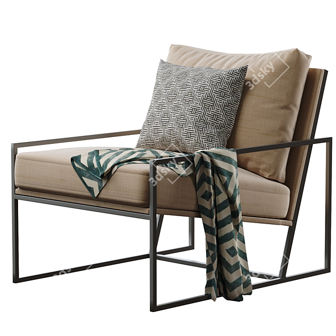 EICHHOLTZ Rowen Velvet Accent Chair 3D model image 2