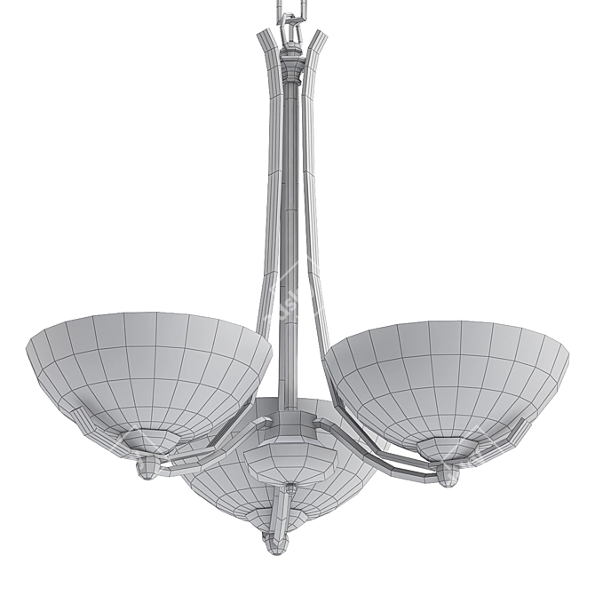 Aegis 3 Arm Chandelier: Timeless Elegance 3D model image 2