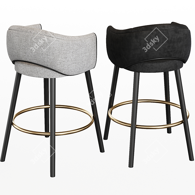 Elegant Grace Bar Chair 3D model image 2