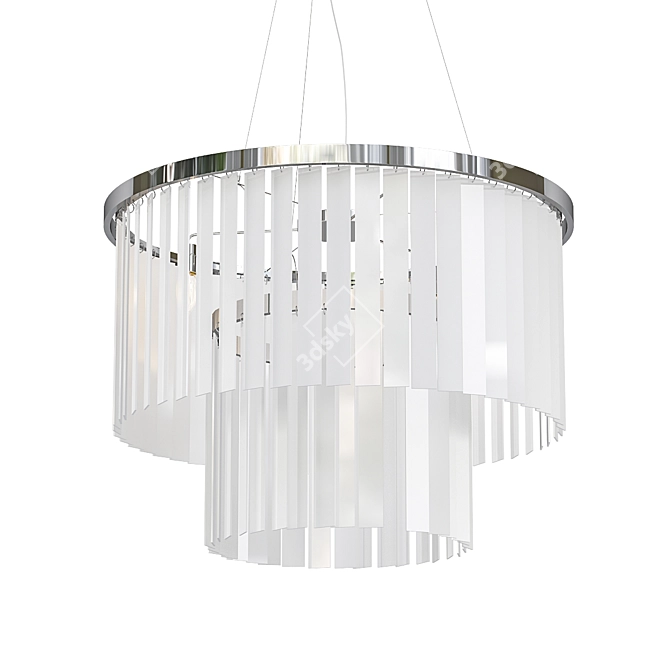 Elegant Frosted Glass Pendant 3D model image 1