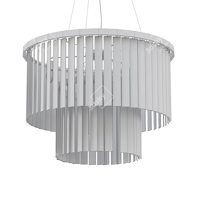 Elegant Frosted Glass Pendant 3D model image 2