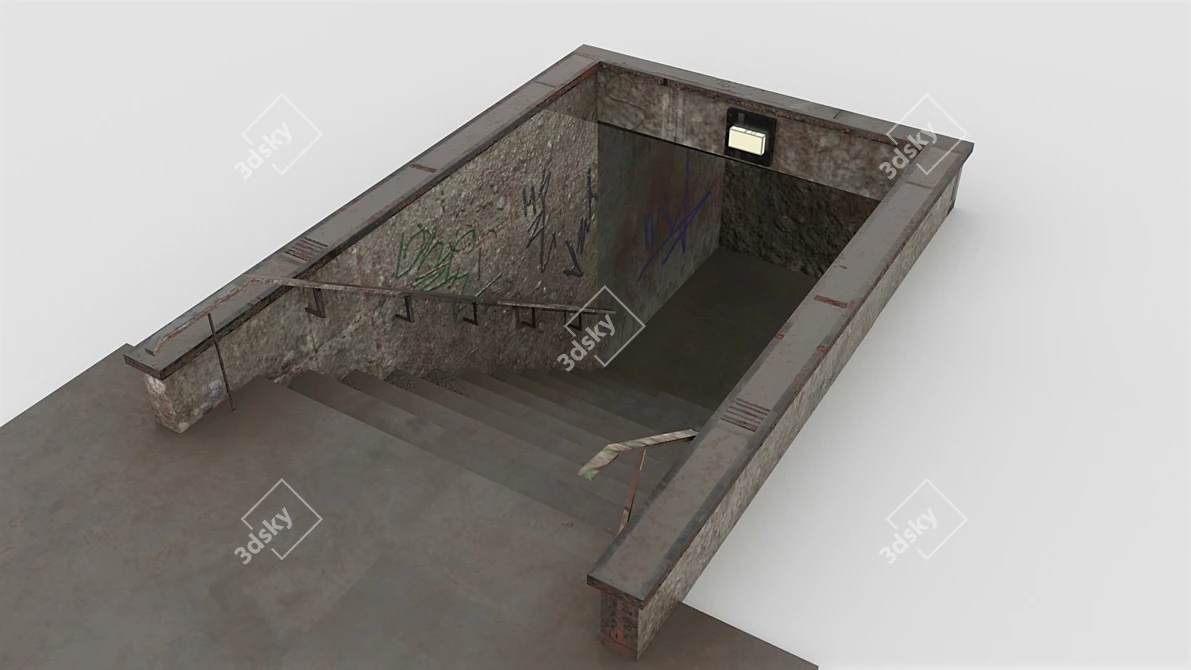 Subway Underground Crossroads Model 3D model image 3