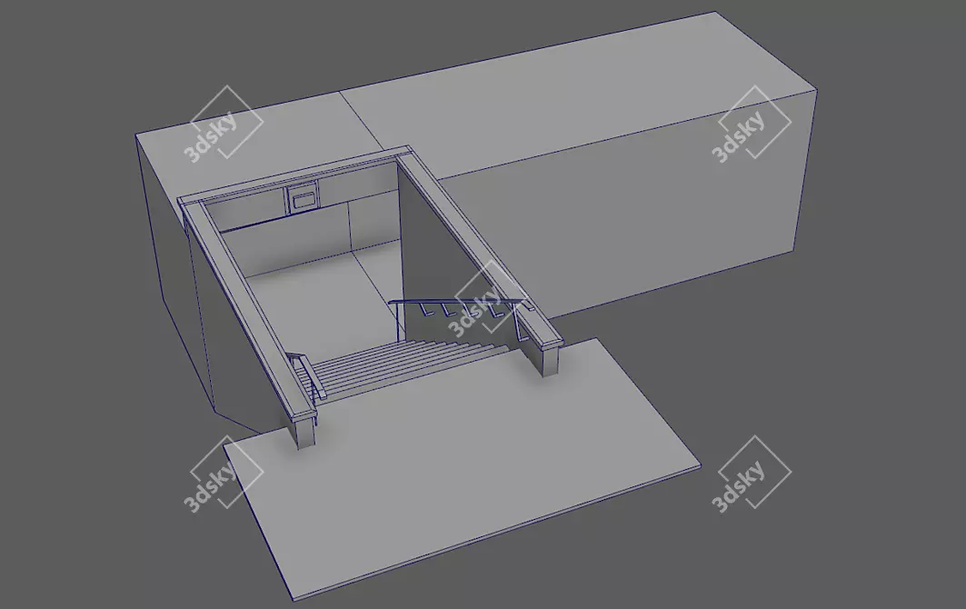 Subway Underground Crossroads Model 3D model image 4