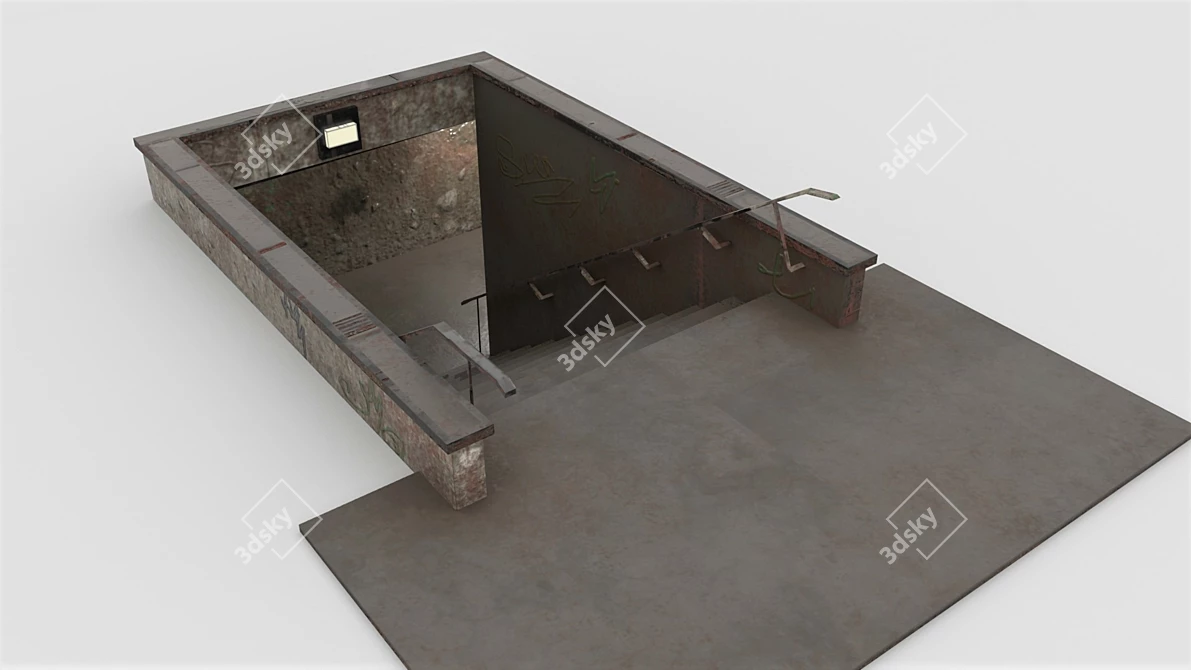 Subway Underground Crossroads Model 3D model image 7