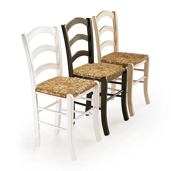 Wicker Seat Chair: Perrine 3D model image 3