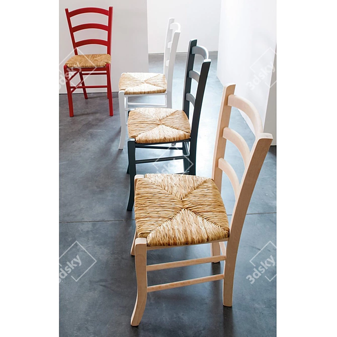 Wicker Seat Chair: Perrine 3D model image 5