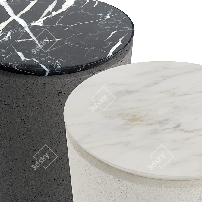 Modern Plinth Marble Tables 3D model image 3