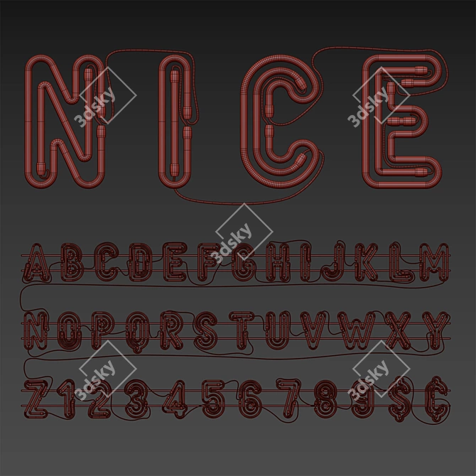 Glowing Alphabet Set 3D model image 5