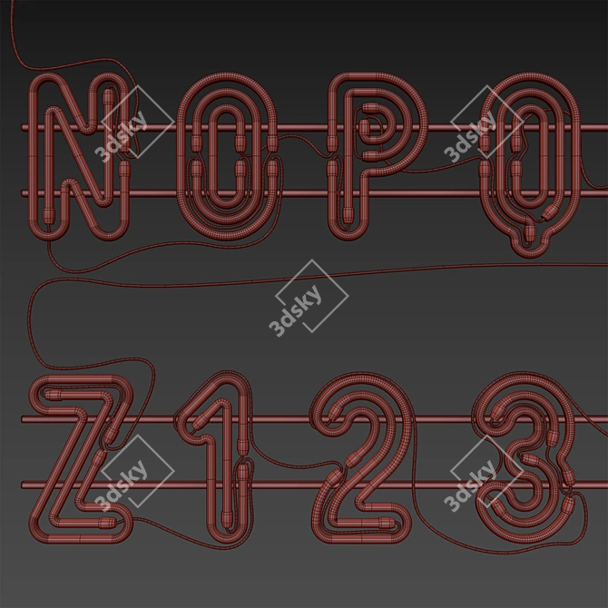 Glowing Alphabet Set 3D model image 6
