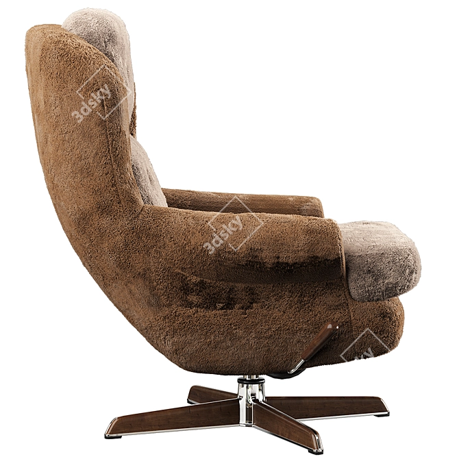 Vintage Dux Shearling Armchairs 3D model image 3