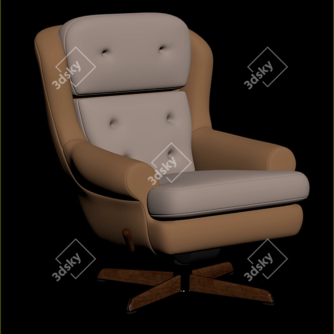 Vintage Dux Shearling Armchairs 3D model image 14