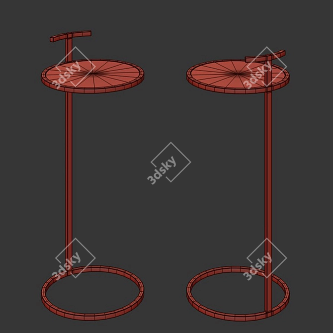 Sleek Shagreen Circular Drink Table 3D model image 2