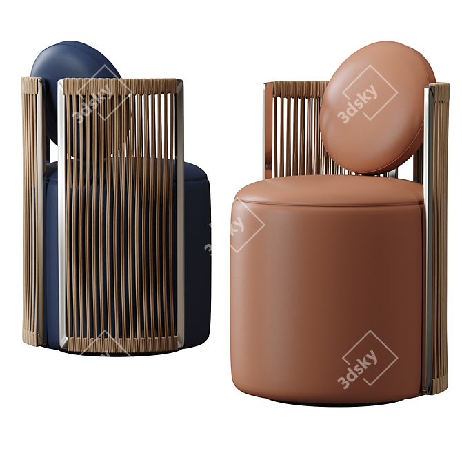 Elegant Fendi Casa Thea Armchair 3D model image 1