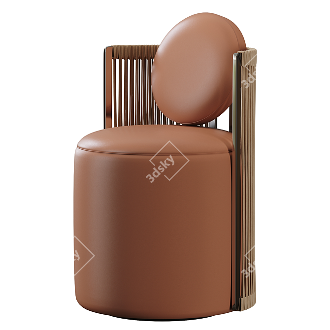 Elegant Fendi Casa Thea Armchair 3D model image 4