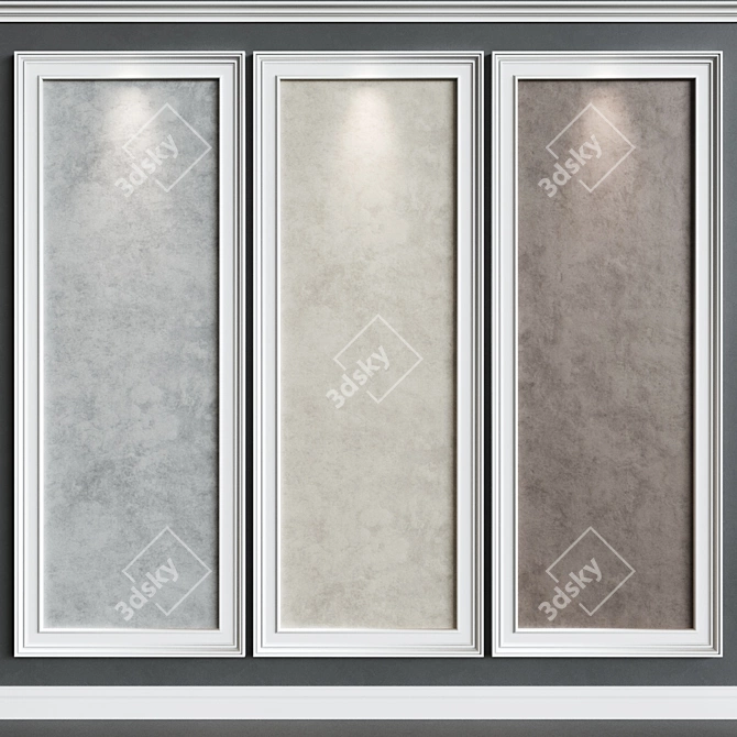 Elegant Decorative Plaster Moulding 3D model image 1