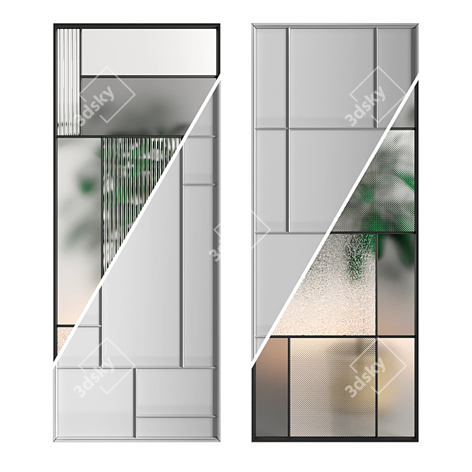 Adjustable Glass Partition 02 3D model image 2