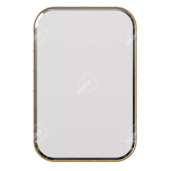 Vintage Bamboo Gold Mirror: Classic Style 3D model image 1