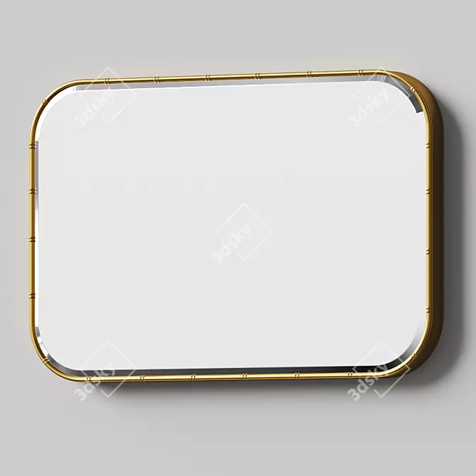 Vintage Bamboo Gold Mirror: Classic Style 3D model image 3