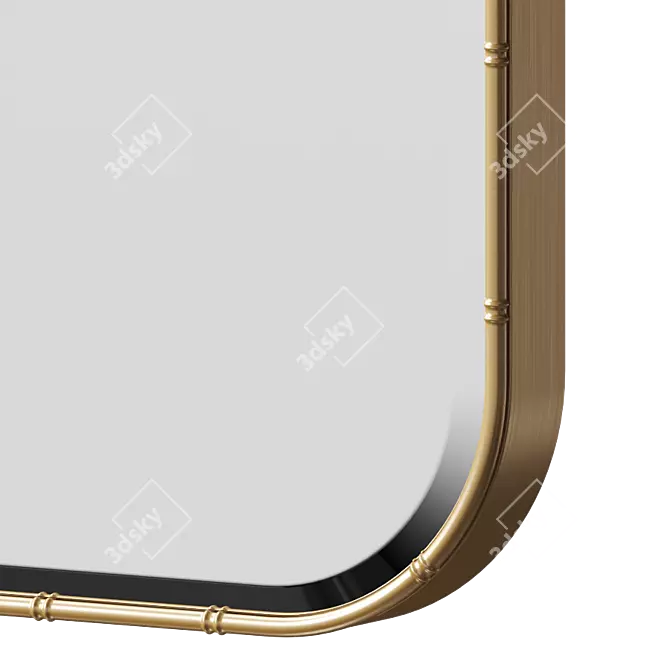 Vintage Bamboo Gold Mirror: Classic Style 3D model image 4