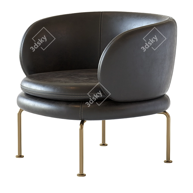 Sleek Soave Armchair by La Cividina 3D model image 4